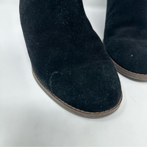 Lucky Brand Boots Sz 10 Suede Leather Cutout Design Wedge Heel Ankle Bootie - Picture 16 of 16